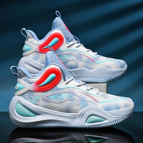 Image of Womens Mens Basketball Shoes High Top Fashion Volleyball Sneakers Breathable Lace Up Non Slip Sport Outdoor Shoe for Unisex