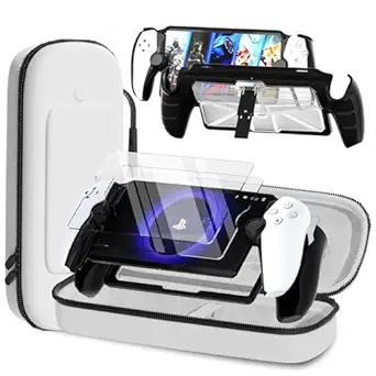 3-in-1 Accessoris Kit Compatible with PlayStation Portal, EVA Carrying Case for PS Portal with Silicone TPU&Hard PC Clear Protective Cover
