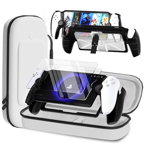 3-in-1 Accessoris Kit Compatible with PlayStation Portal, EVA Carrying Case for PS Portal with Silicone TPU&Hard PC Clear Protective Cover