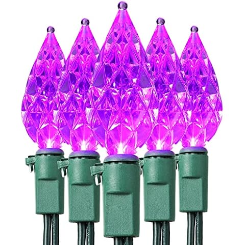 ODEETRONIC Purple Halloween Lights, 19.68ft 60 LED Purple String Lights Connectable, 120V UL Certified Plugin Green Wire Purple Lights, Indoor/Outdoor Tree Lights Waterproof for House Party Decor Cover