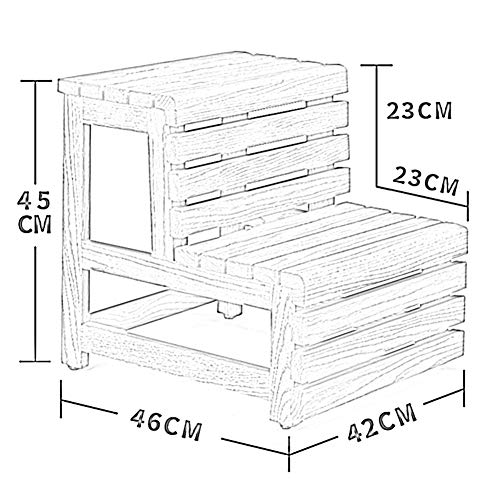 Taburete de escalera DASHADAO madera maciza impermeable soporte flores de 2 pasos 7