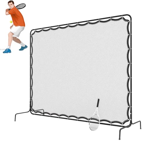 Red de rebote de tenis, equipo de entrenamiento de 9.5 x 7 pies para tenis y deportes de raqueta, adecuada para la práctica y el desarrollo de habilidades