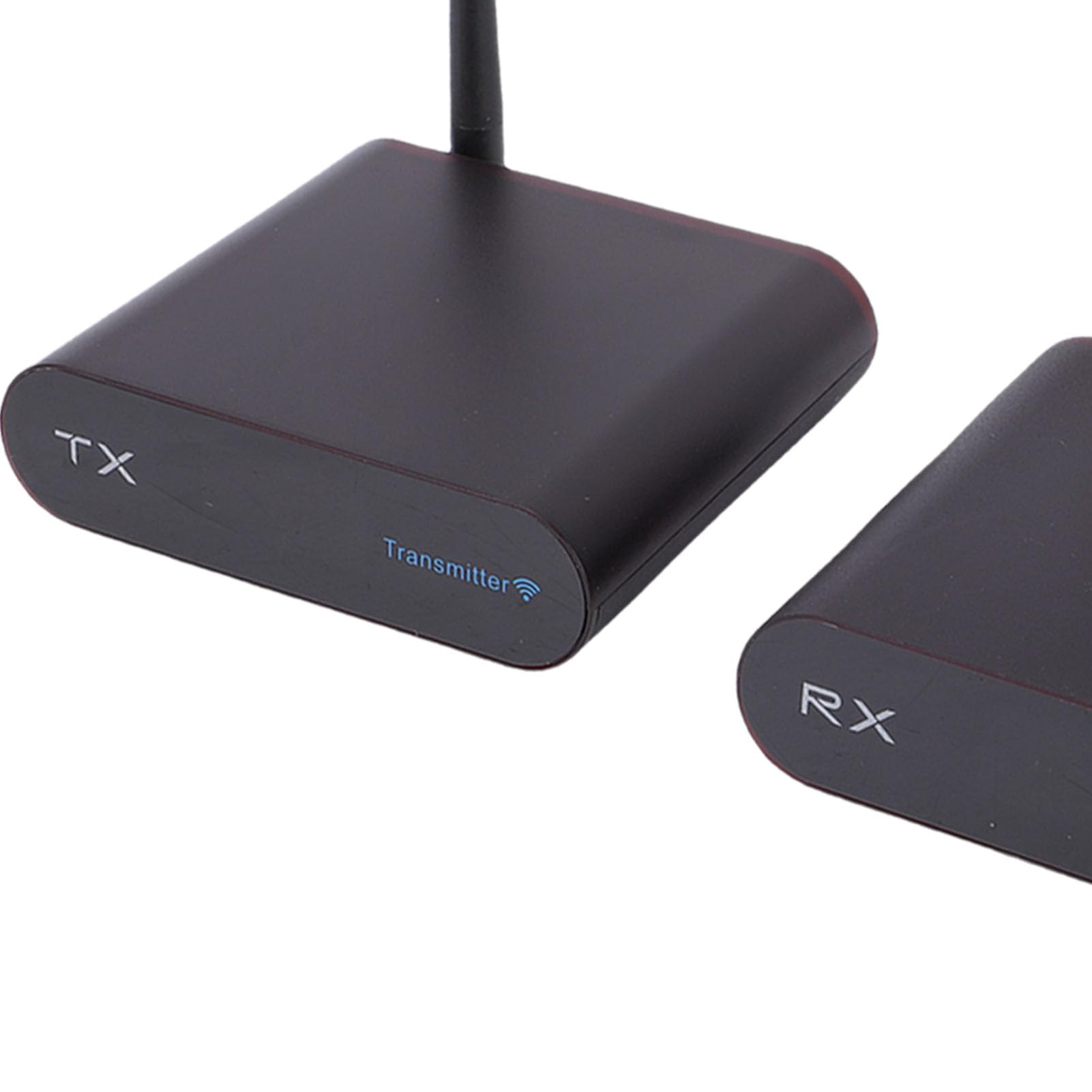 2,4 GHz Kabelloser Audio-Sender-Empfänger, 8-Kanal Kabelloser AV-Sender, 300 M Reichweite, mit Digitalem Bildschirm (EU-Stecker)