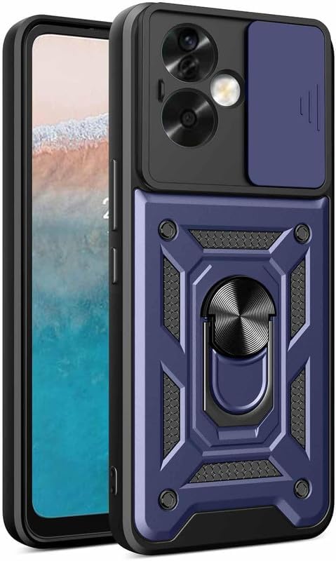Image of AIBEX Back Cover for Oppo A79 5G | D10 Tough Armor Case | Sliding Camera Shield | 360 Protection | Kickstand Ring Holder | Military-Grade Shockproof Bumper Case