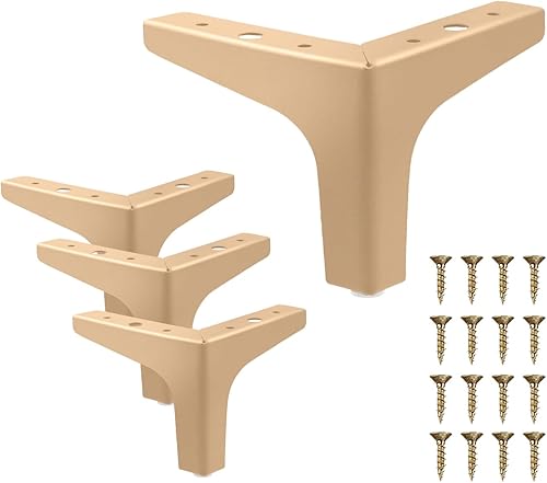 Miniatura 12 de Patas de muebles Pies de metal marrones: patas de gabinete de 4 pulgadas patas de repuesto para sofá vintage para muebles, juego de 4 Marrón,Negro