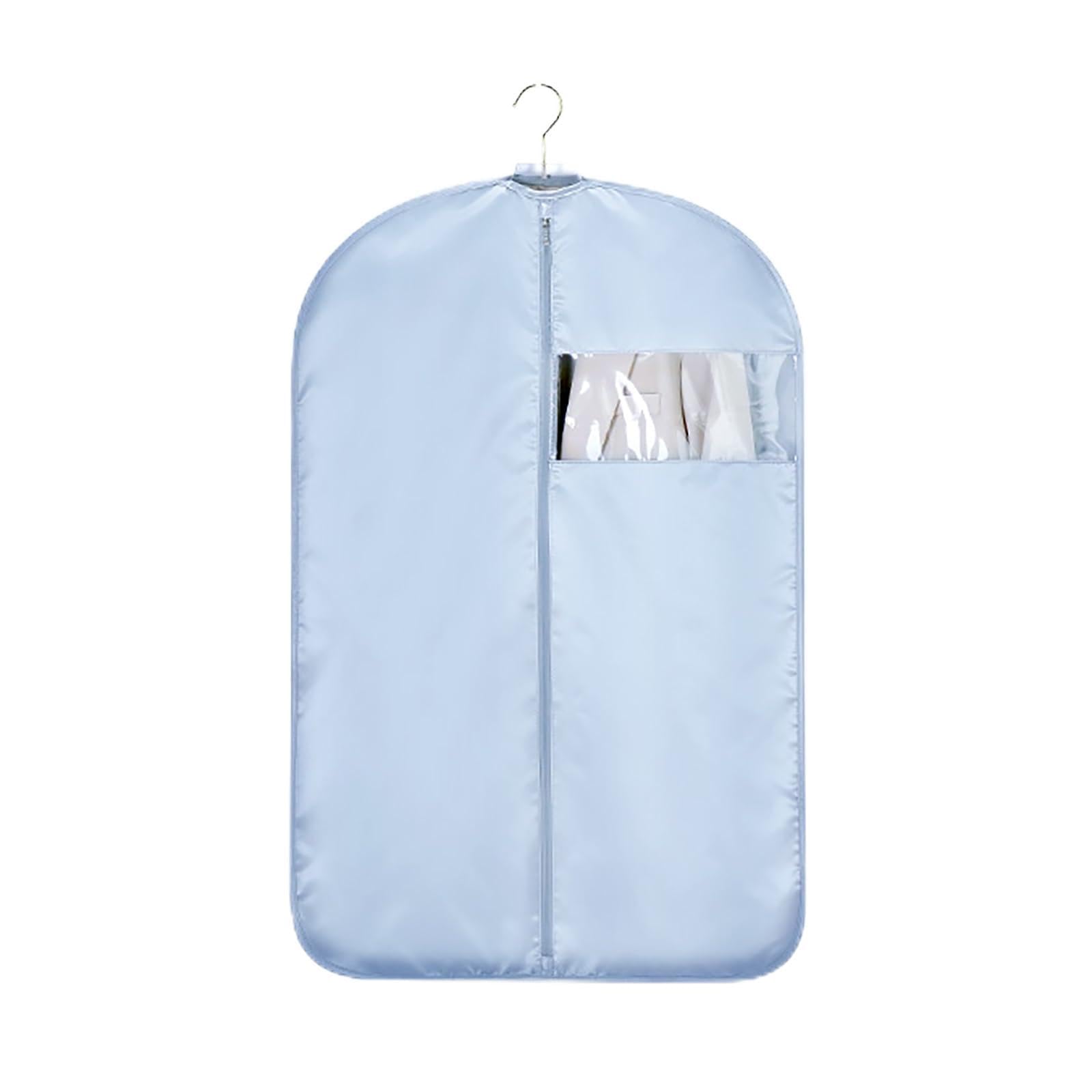 Funda para Perchas, Bolsa de Ropa con Ventana Transparente(Blue,130 * 58cm/51 * 23in)