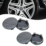 Nowkont 4 PCS Car Hub Center Cover, 2.36' OD 2.2' ID 0.57' High ABS Hub Modification Decorative Cover, Snap-in Anti-Fall Fastening Installation Accessories, Suitable for Cars (Carbon Fiber Black)