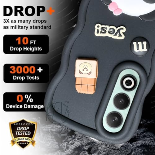 Image of Fancy Back Cover for Oneplus Nord CE4 5G Cute Panda 3D Cartoon Silicone Phone Case (Black)