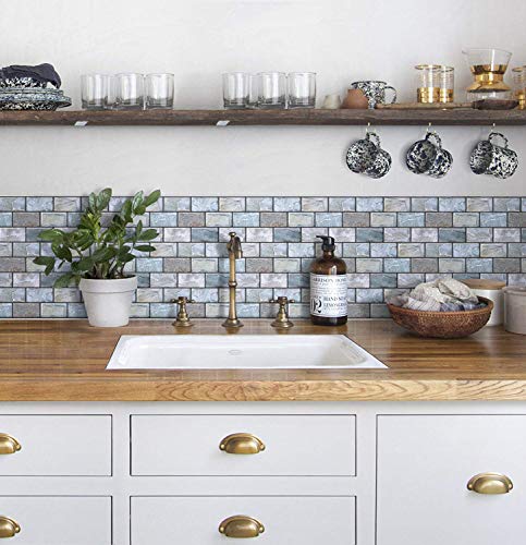 Joqixon Peel And Stick Backsplash ,Tile, For Kitchen Peel And Stick 3D Brick Wall Tiles Subway Tile, 10 Sheets 10"X10.6" #TOP2