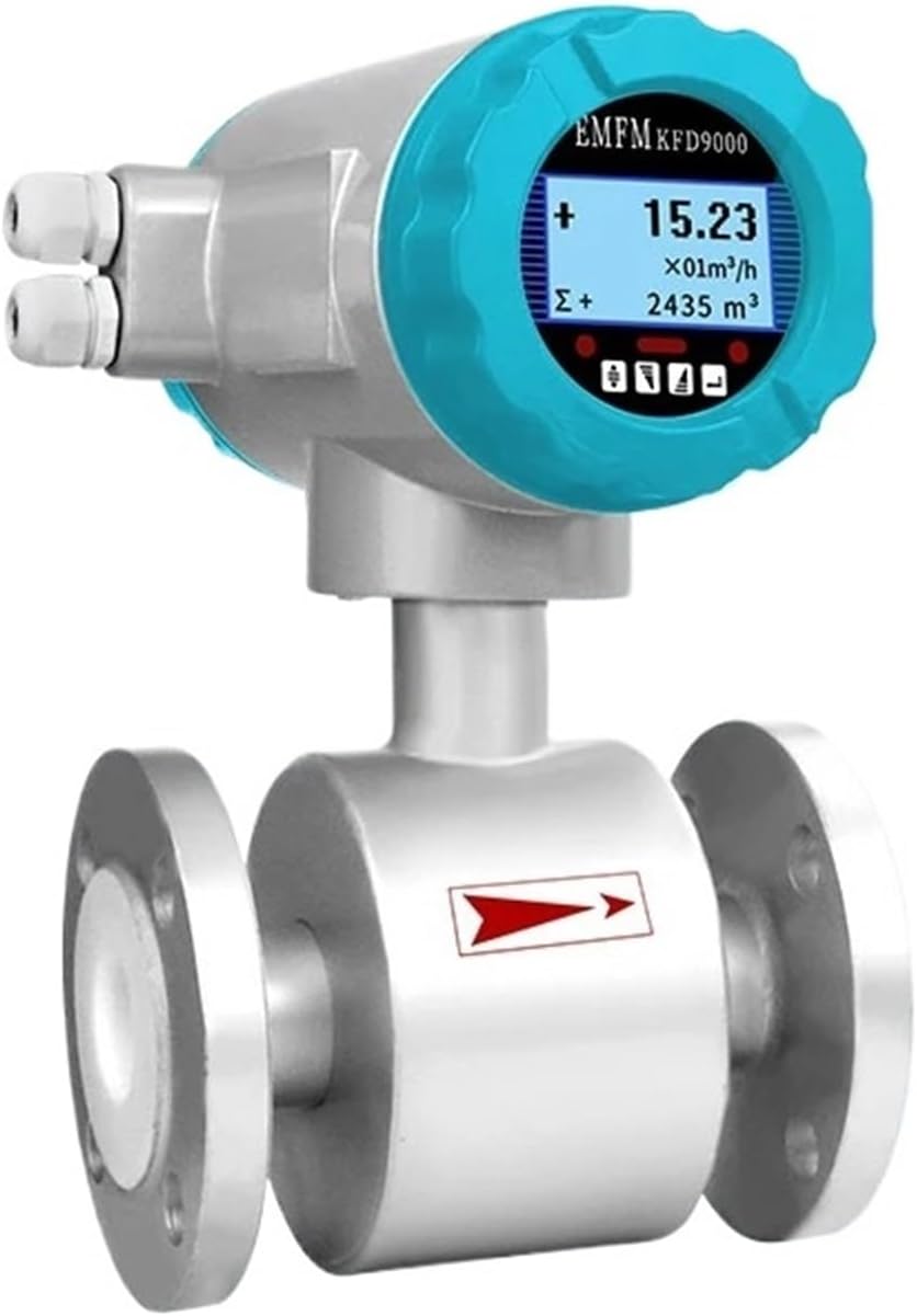 Electromagnetic Water Flow Meter Salt Solution PTFE Lining Stainless Steel Electromagnetic Flowmeter Milk Flow Meter(DN40)