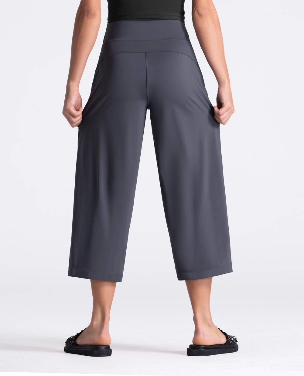 THE GYM PEOPLE Womens' Yoga Pants with Pockets and Tummy Control High Waist in Flare Crop - Image 3