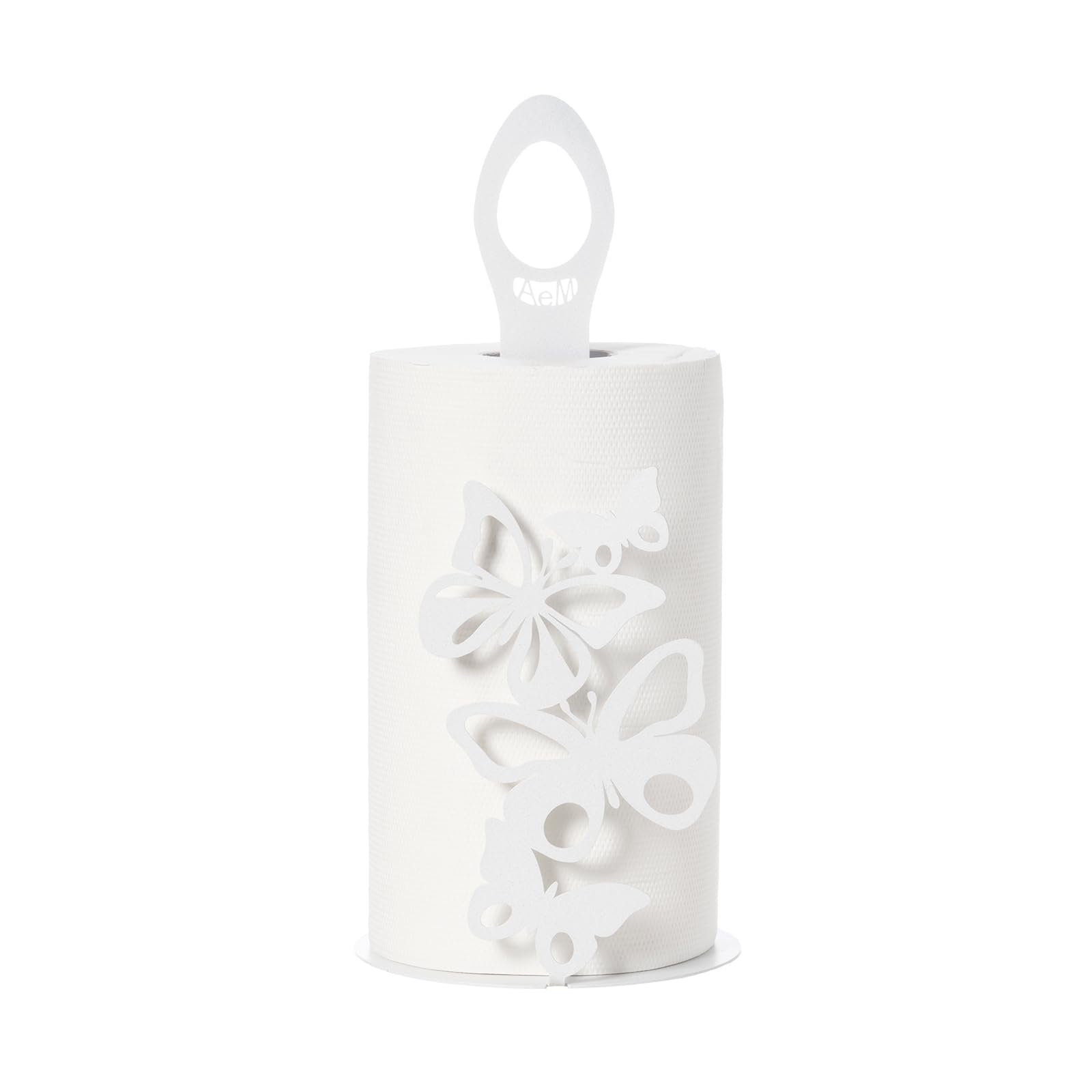 Portarrollos de diseño en hierro Arti & Mestieri Farfalloso, acabado blanco mármol premium