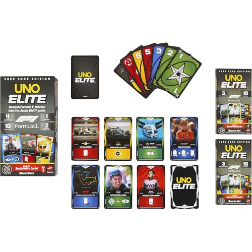 Games Mattel Pack De 2 Coffrets Boosters Uno Élite Formule 1 Édition Standard 2025 - vue 2