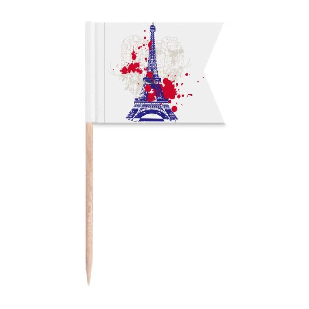 Plaque de fromage marquée Tour Eiffel et pique pour gâteau de fête