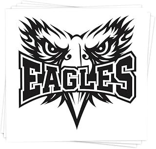 Eagle Mascot Temporary Tattoos – 25-Pack Pre-Cut Skin-Safe Tattoos – School Spirit Party Favors, Sports Events, and Classroom Prizes – FDA Compliant