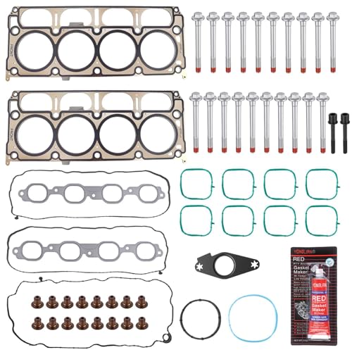 5.3 Cylinder Head Gasket Set with ES73121 Head Bolts Compatible with Chevy GMC Vehicle 2014-2020 Silverado 1500 Tahoe Suburban Sierra 1500 Yukon XL 5.3L V8 5328cc Engine Replace OE#HS26744PT HS54996