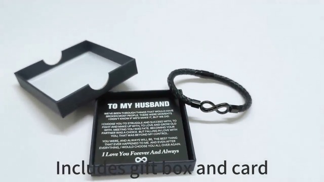 Pulsera de cuero LIUJUN To My Husband Infinity miniatura 7