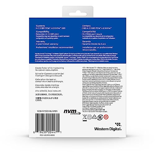 WD Blue SN580,500 GB,M.2 2280,fino a 4 000 MB/s,PCIe Gen4 NVMe,Include Acronis True Image per ,clonazione e migrazione del,backup completo e ripristino rapido, protezione da ransomware - Hdd - Immagine 7