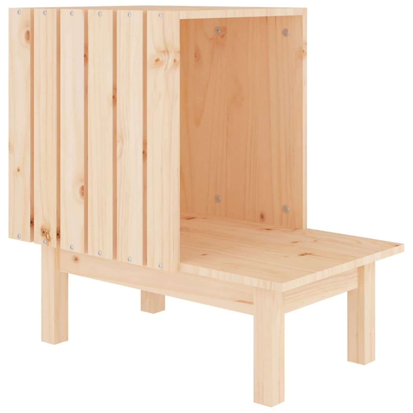 Brokky Casetta per Gatti 60x36x60 cm in Legno Massello di Pino,Casetta per Gatti in Legno, Cuccia da Esterno Casa per Gatti