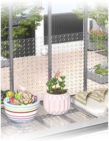 27" Wide Leak-Proof Window Pads, 1.7mm Thick Round Polycarbonate Perforated Sheet, Decorative Grilles Board - 430x70cm for Home, Office & Garden Use
