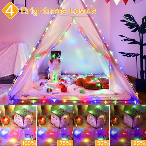 image for Ollny Rope Lights 33FT 100 LED, USB Multicolor String Lights with Remo