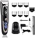 Tondeuse Cheveux Hommes, 11-In-1 Set Tondeuse Barbe Professionnelle Electrique,28 Longueurs de 0.8 mm à 32,8 mm/Alimentation Rechargeable et Batterie/Céramique/Titane et un Ecran LCD