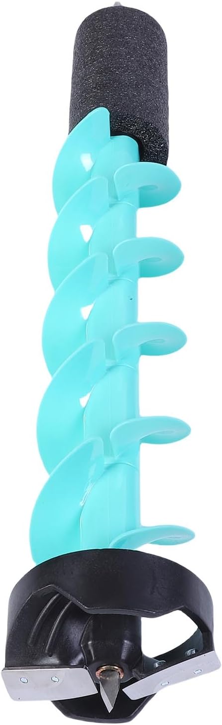 Goshyda 5 Inch Ice Auger with Sturdy Vane/Wing Electric Drill Bit for Winter Ice Drilling Enthusiasts Blue Nylon Material