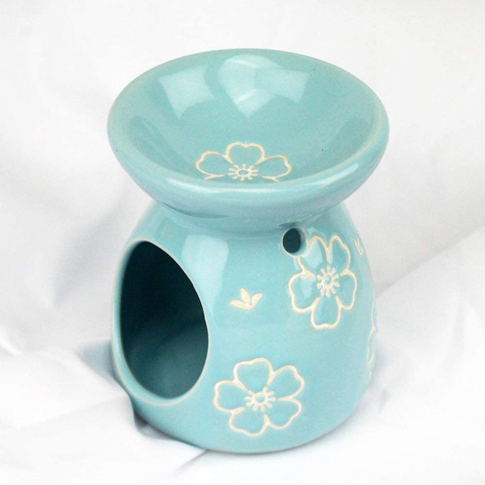 YKMYXZ wax burner， Aromatherapy Aroma Burner Ceramic Oil Candle Diffuser Wax,Blue(Blu)