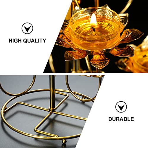 Coheali Birthday Light Cup Ghee Lamp Lotus 2 Ghee Lamp Candle Holder Lotus Ghee Lamp Holder Lotus Candle Holders Butter Lamp Holder Lotus Candle Stand, Golden, 15X24.5Cm (750Fvandcf9Zo02Cl03Z) #TOP2