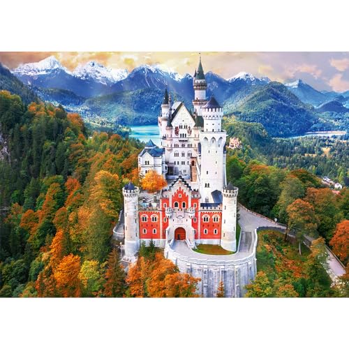 Trefl Neuschwanstein Castle, Germany 1000 Jigsaw Puzzle Premium Plus Photo Odyssey 27"x19" Unique Photographic Series, Perfect Matching of Elements, for Adults and Children from 14 Years Old