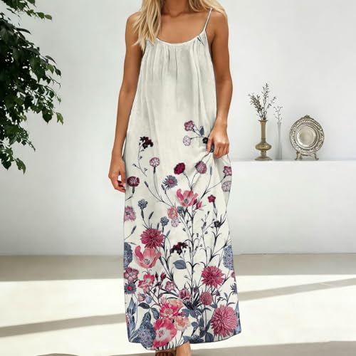 Image of HTHLVMD Backless Cami Dress Summer Dresses for Women 2026 Spaghetti Strap Dresses Womens Solid Color Backless Cami Dress