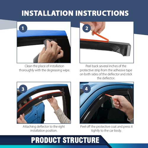 Image of PIT66 in-Channel Ventvisor Window Deflectors and Sun Visors 4 Pcs