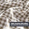 NSNLGSGC Queen Comforter Set, Tan Gingham Bedding Comforter Sets, Brown Grid Bed Comforter 3 Pieces (1 Comforter, 2 Pillowcases) #4