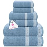 Casa Copenhagen Solitaire Juego de Toallas, 2 paños faciales – Azul Empolvado