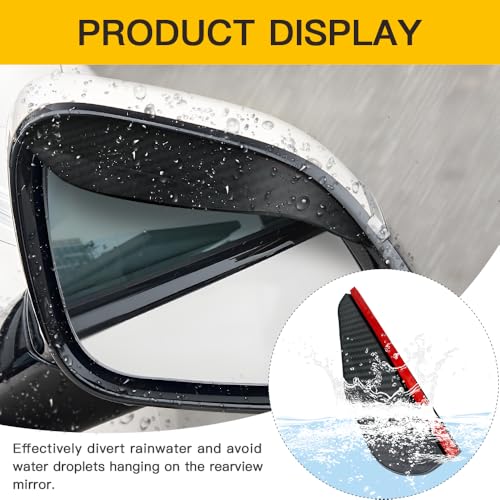 Image of 2PCS Car Rearview Mirror Rain Covers, Side Mirror Rain Guard, Durable, Effectively Blocks Rainwater, Maintains A Clear View, And Is Suitable For Most Car Models (Black carbon fiber, 2PCS)