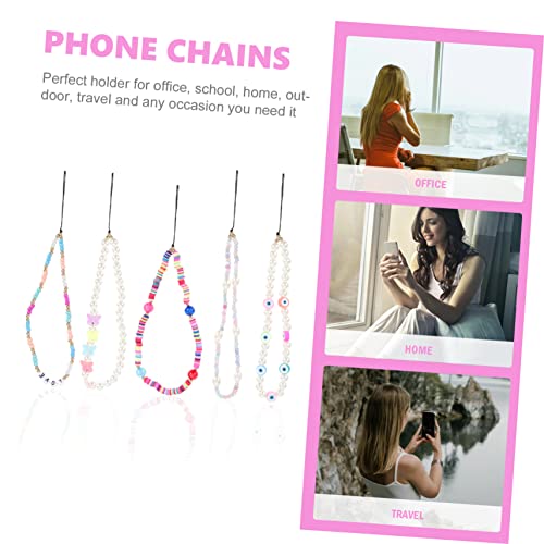 Lanyard téléphone perles et breloque œil de protection