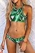 CUPSHE FASHION Women's Tropical Leaves Printing Tank Padding Bikini Set, Multicolor, X-Large