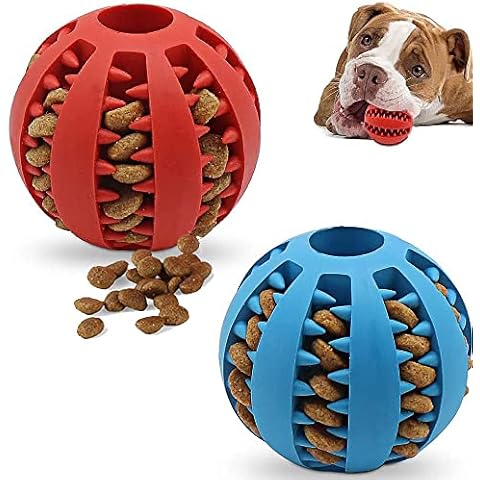 Speedy Panther 2Pcs Dog Treat Dispenser Ball Toy Interactive Dog Toys for Boredom Teeth Cleaning Chew Toy Rubber Ball for Puppy Small Dogs (S) Cover
