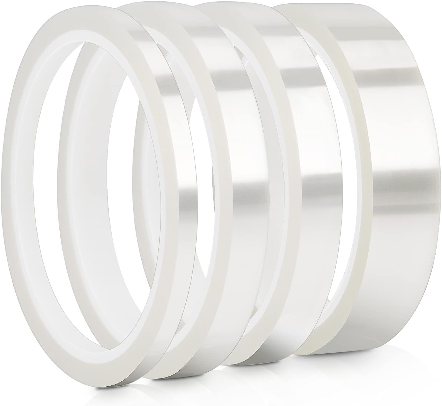 AONELASolyee 4 Rolls Heat Tapes for Sublimation, 4 Different Sizes High Temperature Heat Resistant Tape, Transfer Heat Press Tape for Electronics Printing DIY Crafts on T-Shirt Fabrics, No Residue
