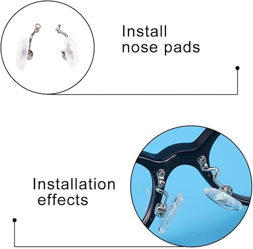 Miniatura 4 de Almohadillas de nariz para anteojos, brazo de metal de repuesto, puente de nariz tipo atornillado/empujador, parte de gafas para gafas, lentes de