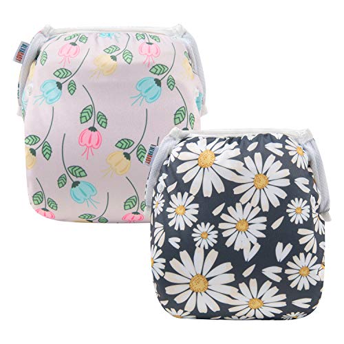 Image of ALVABABY Baby Swim Diapers 2pcs One Size Reusable Washable & Adjustable for Swimming Lesson & Baby Boy