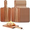 Acacia Wood Cutting Board with Handle Cheese Boards Charcuterie Boards Gift Set 6 12 Wooden Cutting Boards Set for Kitchen Hanging Cutting Board Decor Bread Boards for Food Cheese and Meat