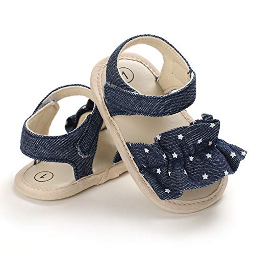 Girls Toddler Rubber Walking Boys Shoes First Non-Slip Baby Kids Sandals Star Baby Shoes Sandal Boys (Dark Blue, 0-6 Months)4