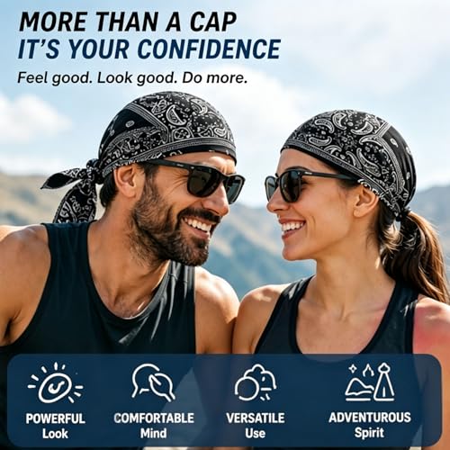 Image of Cooling Skull Cap Helmet Liner, Breathable Elastic Bandana Cooling Headscarf Cap for Men Women