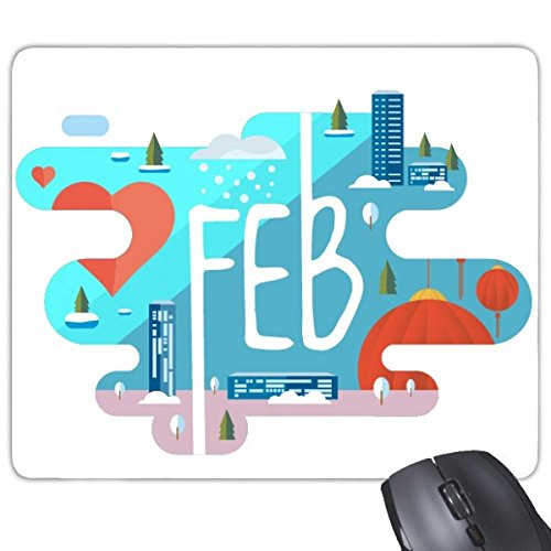 Tapis de souris rectangle beatChong Feberary Mois Saison en caoutchouc antidérapant pour le jeu