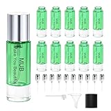 MUB 10pcs Perfume Travel Refillable Atomizer Bottle 5ml Glass Overmolding Leak-Proof Spray Bottle Atomizer Sprayer for Perfume Cologne Mini Travel Size Empty Portable Dispenser with Refill Tool Kit