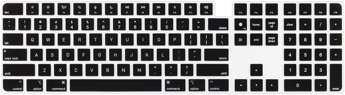 Silicone Keyboard Cover for Magic Keyboard with Touch ID and Numeric Keypad Model A2520 2023 2022 Sudio and for iMac 24 inch M1 chip 2022 2021 Anti-Dust Keyboard Skin Protector Black