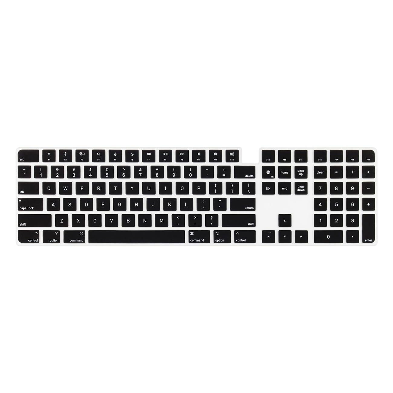 Boaulee Silicone Keyboard Cover Skin for Magic Keyboard with Touch ID and Numeric Keypad Model A2520 2022 Sudio and for iMac 2021 24 inch M1 chip US Layout Anti-Dust Keyboard Protector (Black)