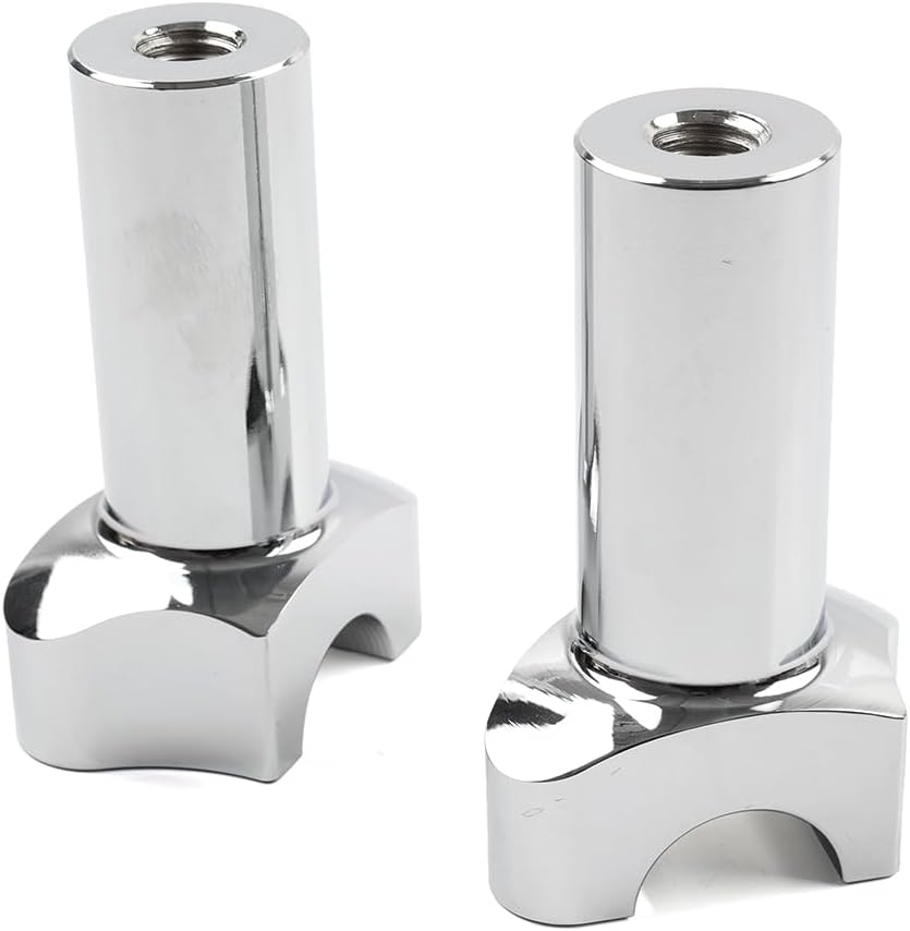 Rbanna1 Motorbike 3.5" Handlebar Straight Risers Clamp for Harley-DAVIDSON Dyna for Street bob for Sportster for Softail CNC Chrome