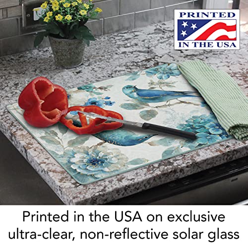 Counterart Indi Gold Birds 3Mm Heat Tolerant Tempered Glass Cutting Board 15” X 12” Manufactured In The Usa Dishwasher Safe #TOP3